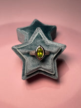 Load image into Gallery viewer, Marquise Peridot & Diamond Chubby White Gold Ring