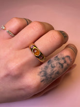 Load image into Gallery viewer, Honey Tourmaline Cab Double Pink Spinel Chubby Dome Ring