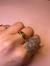 Load image into Gallery viewer, Honey Tourmaline Cab Double Pink Spinel Chubby Dome Ring