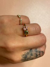 Load image into Gallery viewer, Green & Pink Toi et Moi Ring