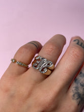 Load image into Gallery viewer, Chunky Vintage Diamond H Ring
