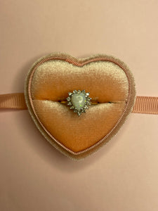 Opal Cabochon Heart Diamond Ring