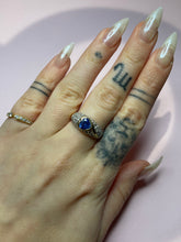 Load image into Gallery viewer, Tanzanite Heart Chunky Diamond Dome Ring
