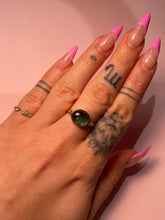 Load image into Gallery viewer, Jumbo Candy Green Tourmaline Cabochon Bezel Band
