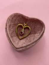 Load image into Gallery viewer, Magenta Pink Tourmaline Diamond Bezel Lovely Heart Pendant
