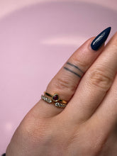 Load image into Gallery viewer, Garnet Teardrop Baby Bezel Band
