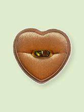 Load image into Gallery viewer, Peridot Cabochon Heart &amp; Light Pink Tourmaline Chunky Dome Ring
