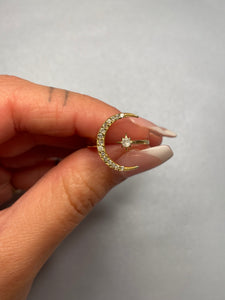 Crescent Moon Diamond Ring