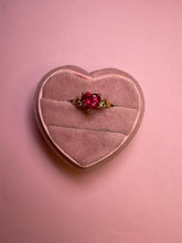 Load image into Gallery viewer, Deep Pink Heart Tourmaline Double Diamond Band
