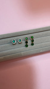 Triple Jade Drop Studs