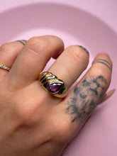 Load image into Gallery viewer, Chunky Teardrop Amethyst Ribbed Ring
