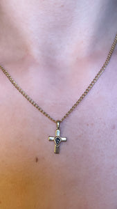 Grey Blue Prism Spinel Cross