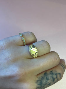 Ribbed Oval Signet Ring