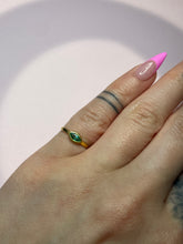 Load image into Gallery viewer, Evil Eye Emerald Baby Bezel Band
