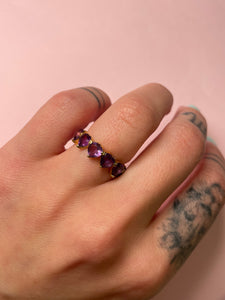 Amethyst Heart Eternity Band