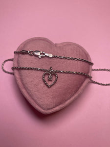 Rope Diamond Heart Anklet