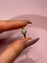 Load image into Gallery viewer, Hammered Diamond Solitaire Bezel Baby Donut Band
