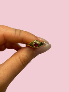 Garnet Chubby Teardrop Ring