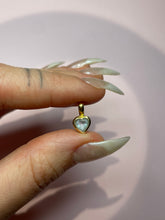Load image into Gallery viewer, Muted Aquamarine Bezel Mini Heart Pendant
