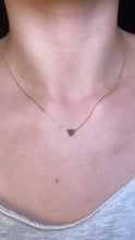 Load image into Gallery viewer, Deep Green Tourmaline Bezel Heart Solitaire Necklace
