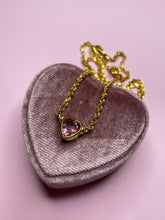 Load image into Gallery viewer, Baby Pink Tourmaline Heart Bezel Rope Necklace
