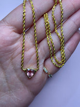 Load image into Gallery viewer, Baby Pink Tourmaline Heart Bezel Rope Necklace
