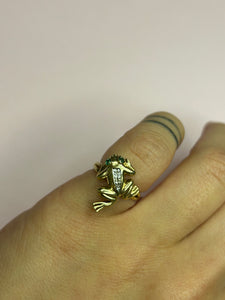 Vintage Emerald & Diamond Frog Ring