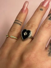 Load image into Gallery viewer, Onyx Diamond Heart Ring
