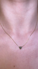 Load image into Gallery viewer, Deep Green Tourmaline Bezel Heart Solitaire Necklace
