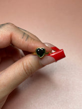 Load image into Gallery viewer, Forest Green Heart Tourmaline Bezel Band
