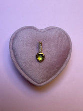 Load image into Gallery viewer, Peridot Cabochon Heart Diamond Pendant
