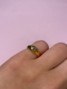 Muted Blue Spinel Round Chubby Pinky Ring