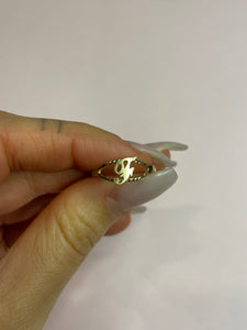 Cursive Initial “F” Ring