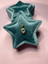 Load image into Gallery viewer, Muted Aquamarine Bezel Mini Heart Pendant
