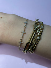 Load image into Gallery viewer, Triple Diamond Cross Bracelet
