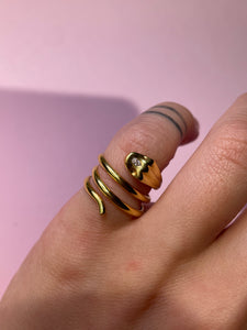 Diamond Teardrop Wrap Snake Ring