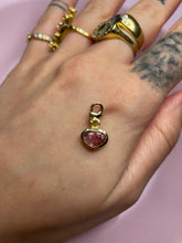 Load image into Gallery viewer, 1.25 CT watermelon pink tourmaline heart bezel “CHARMED” pendant
