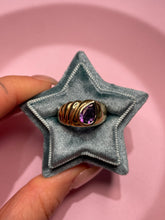 Load image into Gallery viewer, Chunky Teardrop Amethyst Ribbed Ring

