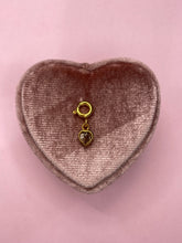 Load image into Gallery viewer, Grey Purple Bezel Heart Tourmaline Mini Charmed Pendant
