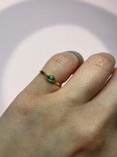 Load image into Gallery viewer, Evil Eye Emerald Baby Bezel Band
