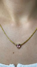 Load image into Gallery viewer, Baby Pink Tourmaline Heart Bezel Rope Necklace
