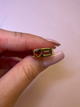 Load image into Gallery viewer, Toi Et Moi Garnet Heart Pink Tourmaline Signet Ring
