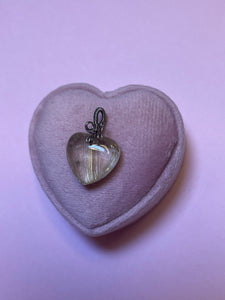 Sterling Silver Rutilated Quartz Heart Pendant