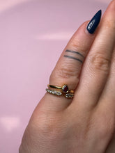Load image into Gallery viewer, Garnet Teardrop Baby Bezel Band
