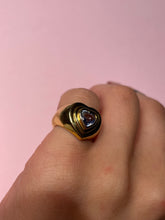 Load image into Gallery viewer, Blue Sapphire Mega Chunky Heart Pinky Ring
