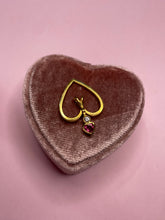 Load image into Gallery viewer, Magenta Pink Tourmaline Diamond Bezel Lovely Heart Pendant
