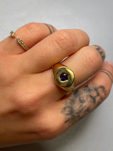 Amethyst Flower Chubby Signet Ring