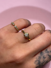 Load image into Gallery viewer, Hammered Diamond Solitaire Bezel Baby Donut Band
