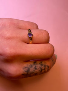 Cotton Candy Purple Sapphire Double Diamond Band