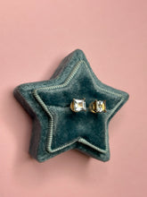 Load image into Gallery viewer, Princess Cut Aquamarine Studs
